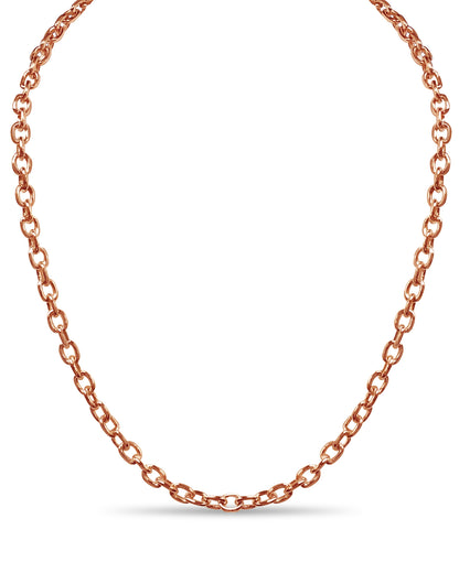 Fancy Rolo Solid Gold Handmade Necklace , 5mm, 16-30 Inch