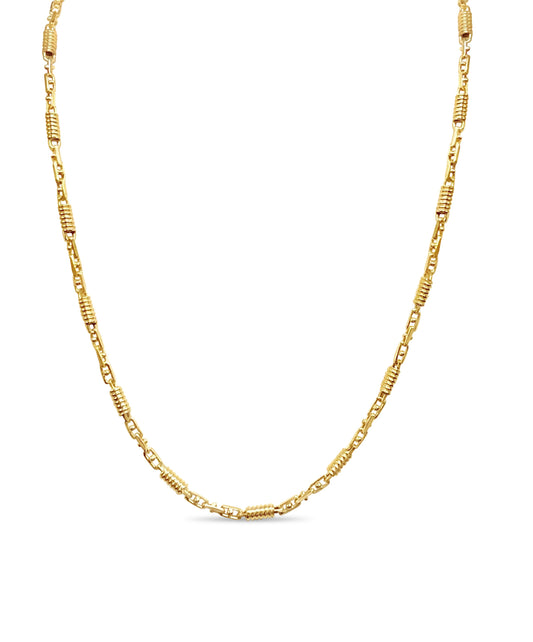 Spiral Tube Solid Gold Handmade Necklace , 5mm, 16-30 Inch