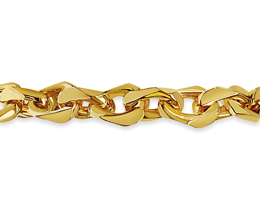 Fancy Rolo Solid Gold Handmade Bracelet , 10mm, 6.5-10 Inch