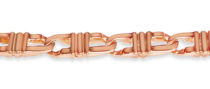 Flat Solid Gold Handmade Bracelet , 7mm, 6.5-10 Inch