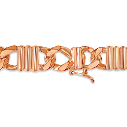 Curb Solid Gold Handmade Bracelet , 9mm, 6.5-10 Inch