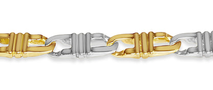 Flat Solid Gold Handmade Bracelet , 7mm, 6.5-10 Inch