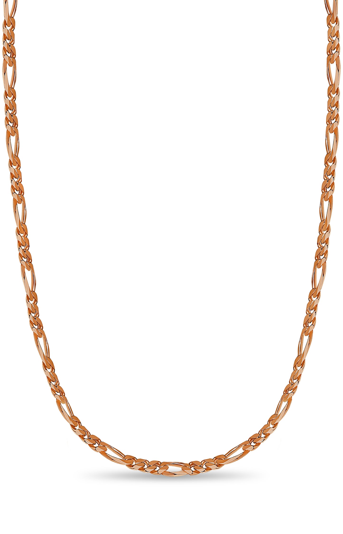 Figaro Solid Gold Handmade Necklace , 5mm, 16-30 Inch