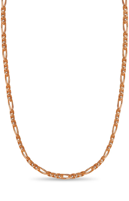 Figaro Solid Gold Handmade Necklace , 5mm, 16-30 Inch