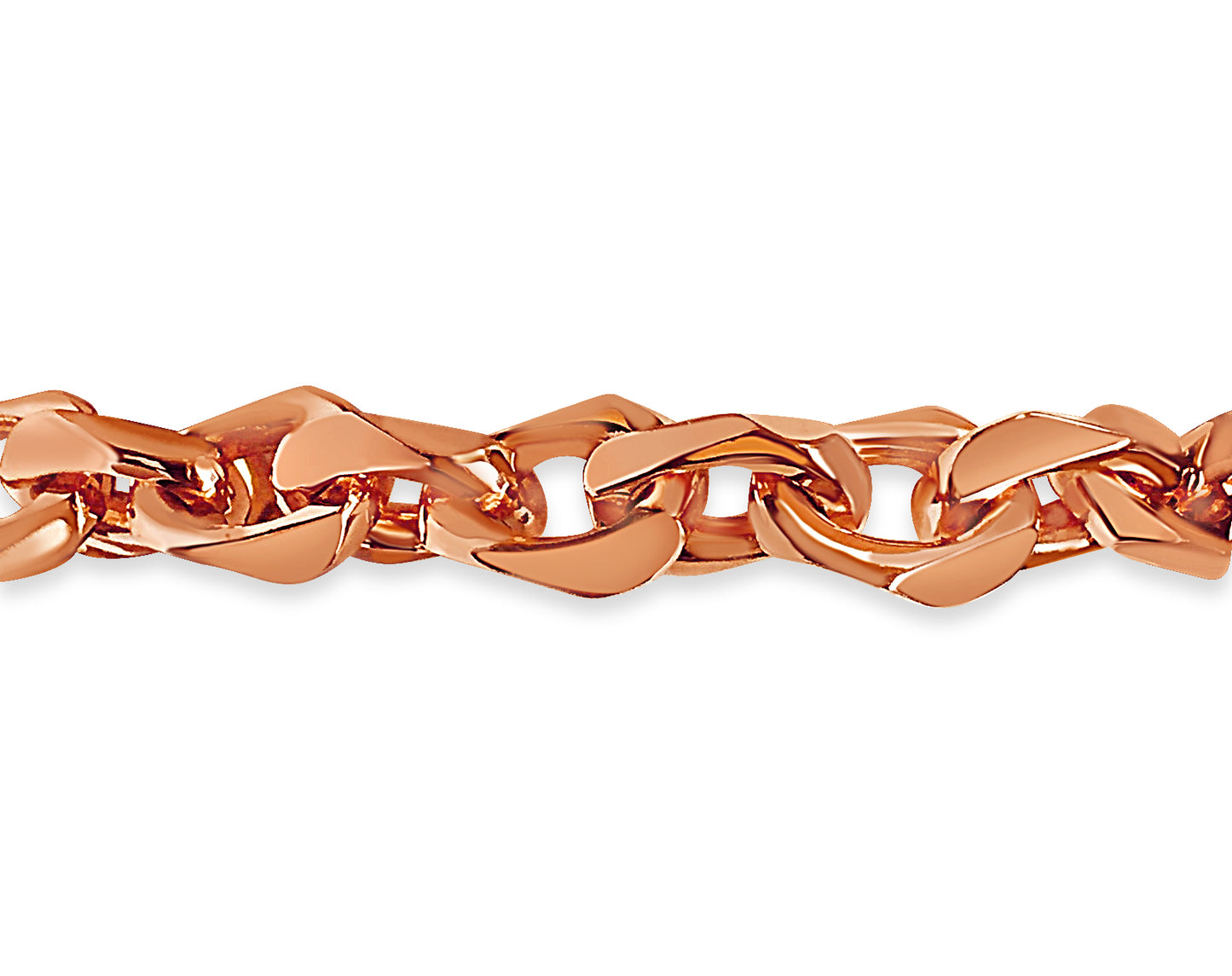 Fancy Rolo Solid Gold Handmade Bracelet , 10mm, 6.5-10 Inch