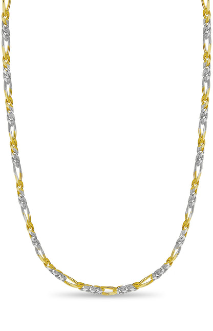 Figaro Solid Gold Handmade Necklace , 5mm, 16-30 Inch