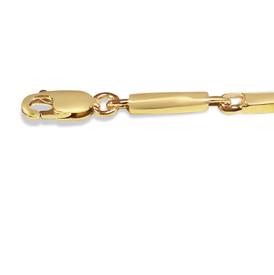 Cylinder Tube Solid Gold Handmade Bracelet , 4mm, 6.5-10 Inch