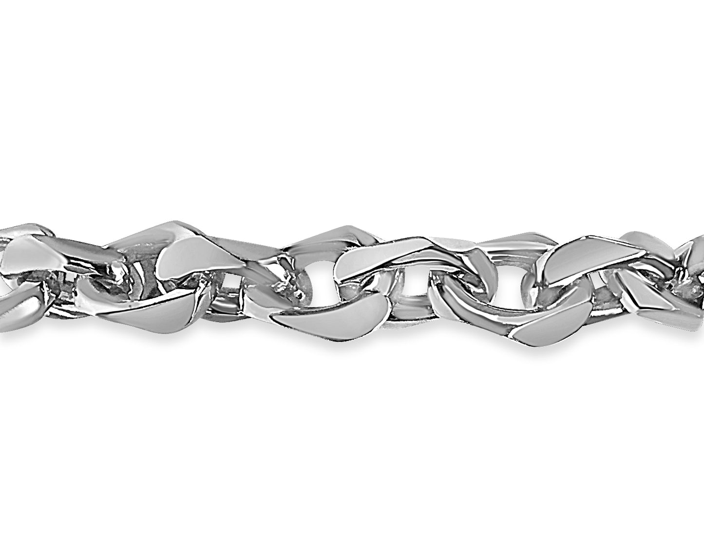 Fancy Rolo Solid Gold Handmade Bracelet , 10mm, 6.5-10 Inch