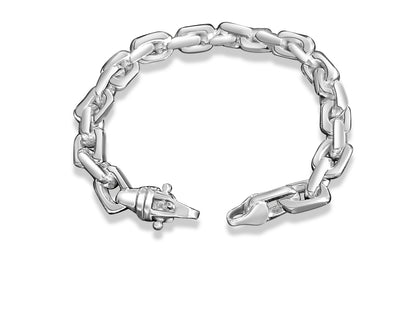 Fancy Rolo Solid Gold Handmade Bracelet , 8mm, 6.5-10 Inch