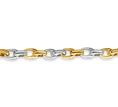 Fancy Rolo Solid Gold Handmade Bracelet , 6mm, 6.5-10 Inch