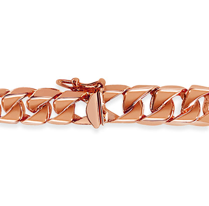 Curb Solid Gold Handmade Bracelet , 9mm, 6.5-10 Inch