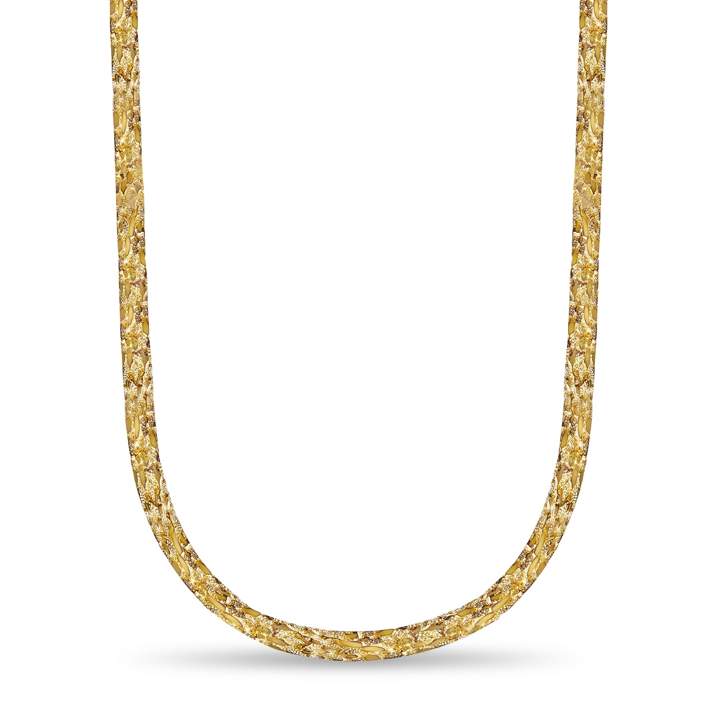 18k Solid Yellow Gold Handmade 17mm Nugget Link Necklace, 30", Approx 211g