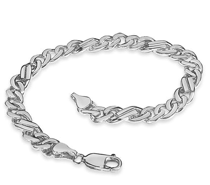 Curb Solid Gold Handmade Bracelet , 7mm, 6.5-10 Inch