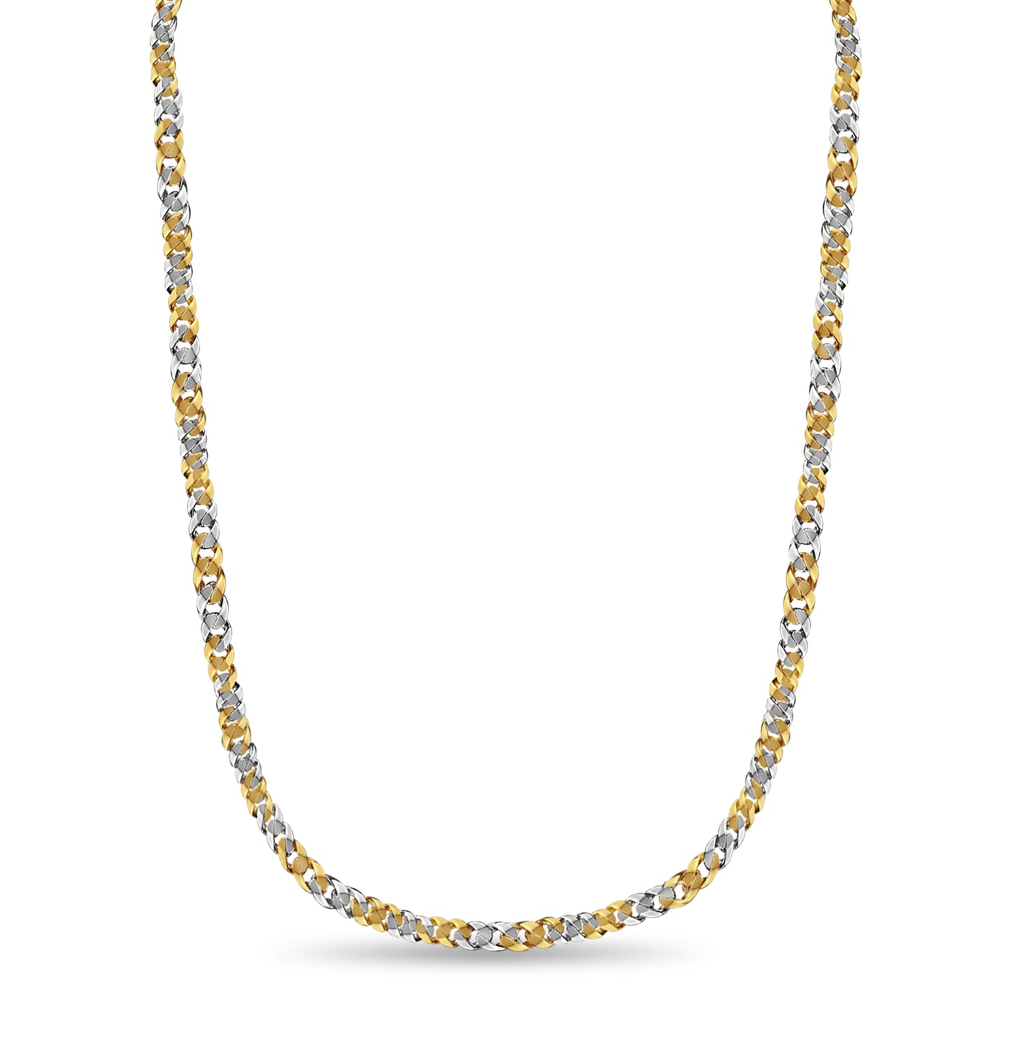 Curb Solid Gold Handmade Necklace , 15mm, 16-30 Inch