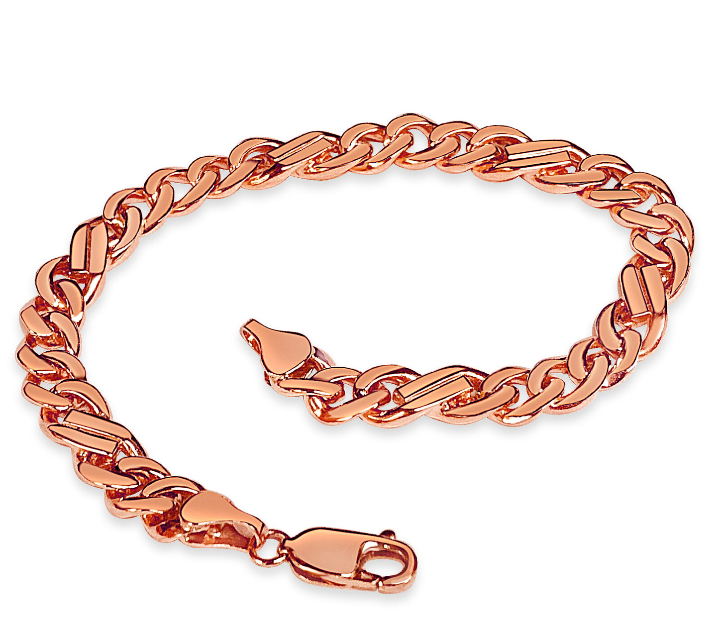 Curb Solid Gold Handmade Bracelet , 7mm, 6.5-10 Inch