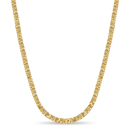 Nugget Solid Gold Handmade Necklace , 6mm, 16-30 Inch