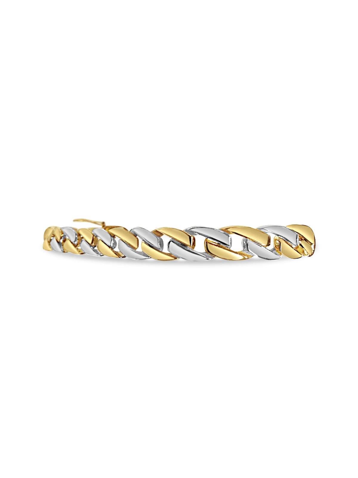 Curb Solid Gold Handmade Bracelet , 7mm, 6.5-10 Inch