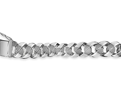 Curb Solid Gold Handmade Bracelet , 15mm, 6.5-10 Inch