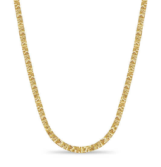 Nugget Solid Gold Handmade Necklace , 6mm, 16-30 Inch