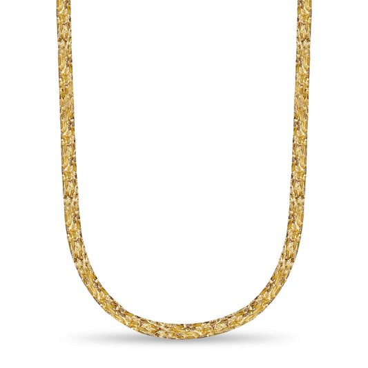 Nugget Solid Gold Handmade Necklace , 17mm, 16-30 Inch