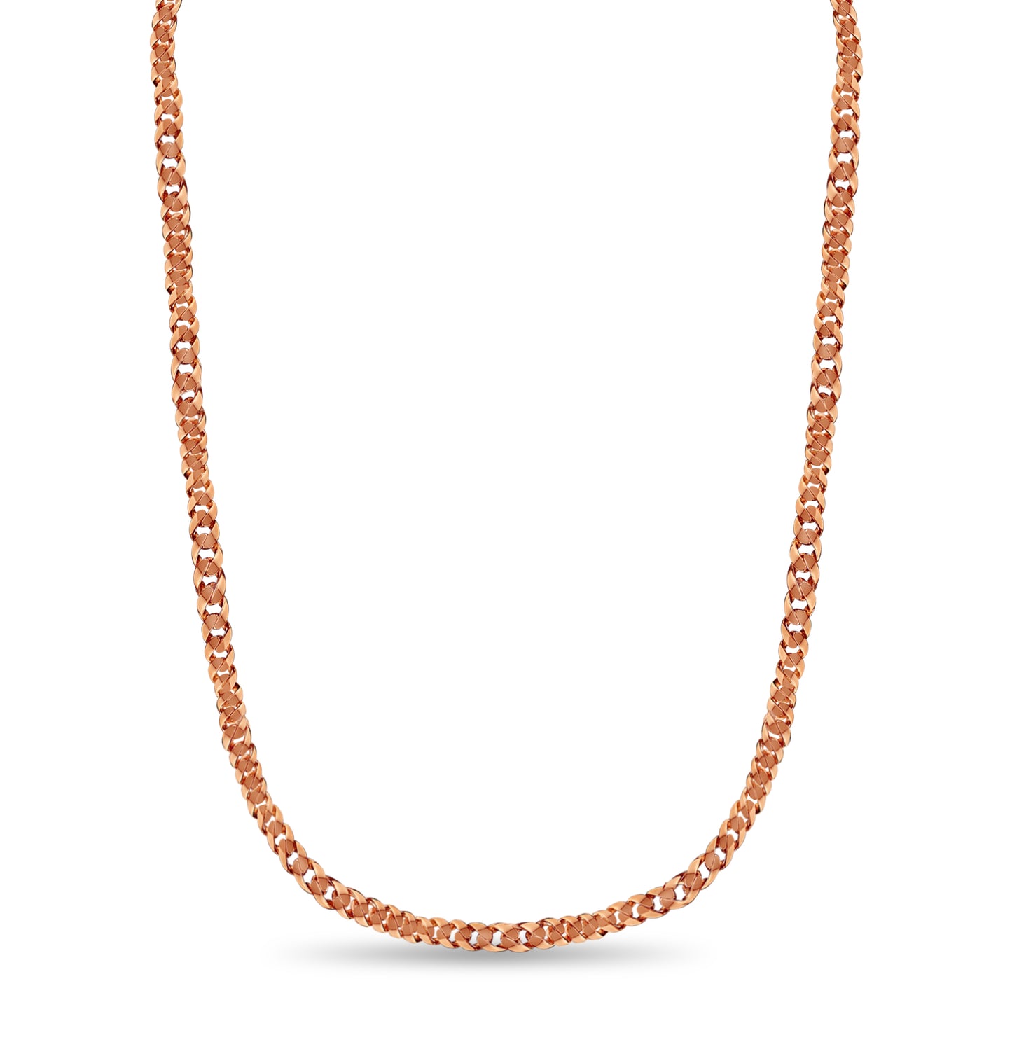 Curb Solid Gold Handmade Necklace , 15mm, 16-30 Inch