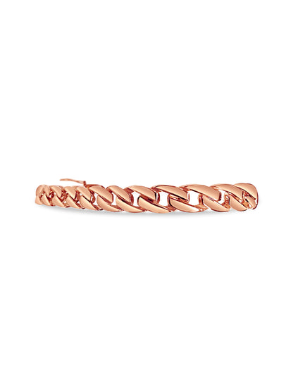 Curb Solid Gold Handmade Bracelet , 7mm, 6.5-10 Inch