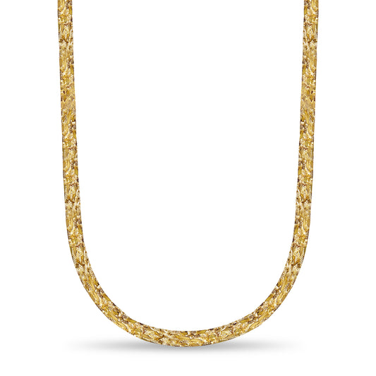 Nugget Solid Gold Handmade Necklace , 17mm, 16-30 Inch