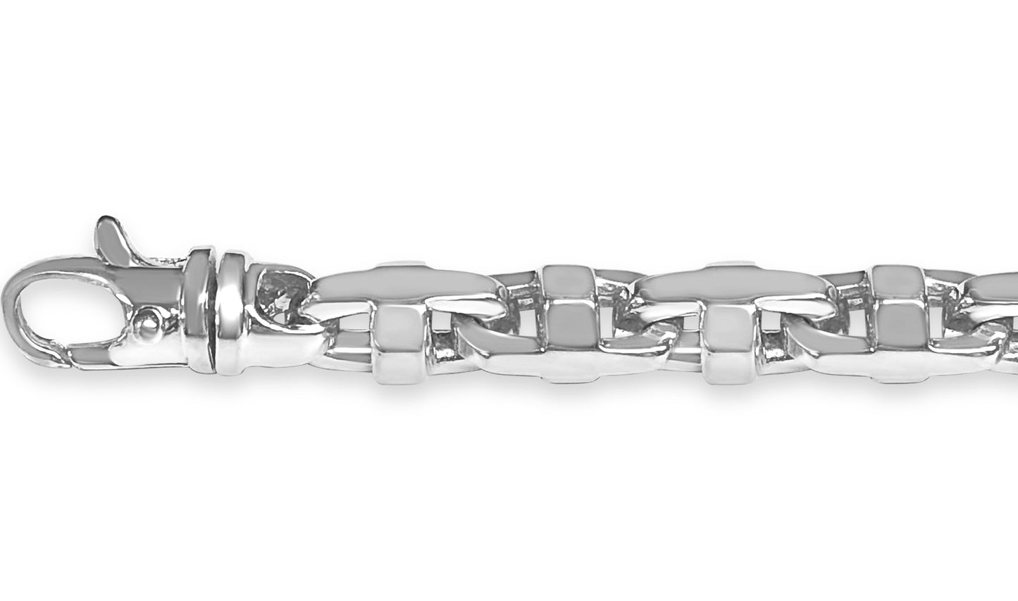 Anchor Mariner Solid Gold Handmade Bracelet , 9mm, 6.5-10 Inch