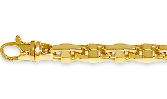 Anchor Mariner Solid Gold Handmade Bracelet , 9mm, 6.5-10 Inch