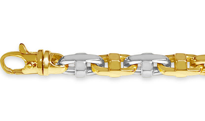 Anchor Mariner Solid Gold Handmade Bracelet , 9mm, 6.5-10 Inch