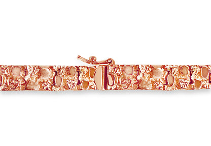 Nugget Solid Gold Handmade Bracelet , 7mm, 6.5-10 Inch