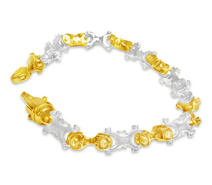 Equestrian Solid Gold Handmade Bracelet , 9mm, 6.5-10 Inch