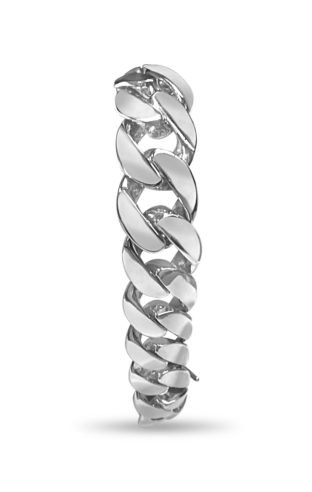 Curb Solid Gold Handmade Bracelet , 15mm, 6.5-10 Inch