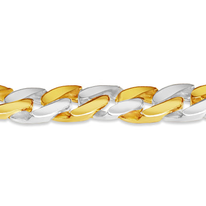 Curb Solid Gold Handmade Bracelet , 16mm, 6.5-10 Inch