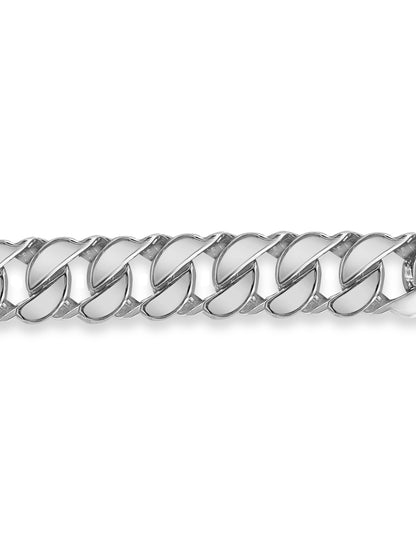 Curb Solid Gold Handmade Bracelet , 20mm, 6.5-10 Inch