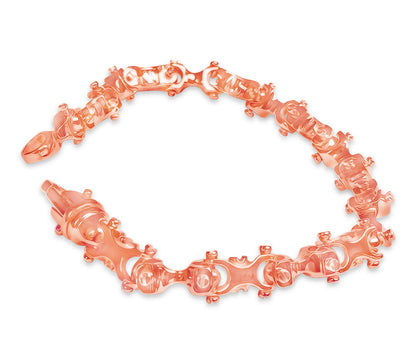 Equestrian Solid Gold Handmade Bracelet , 9mm, 6.5-10 Inch