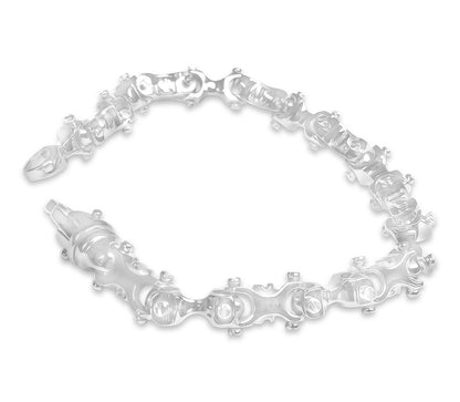 Equestrian Solid Gold Handmade Bracelet , 9mm, 6.5-10 Inch