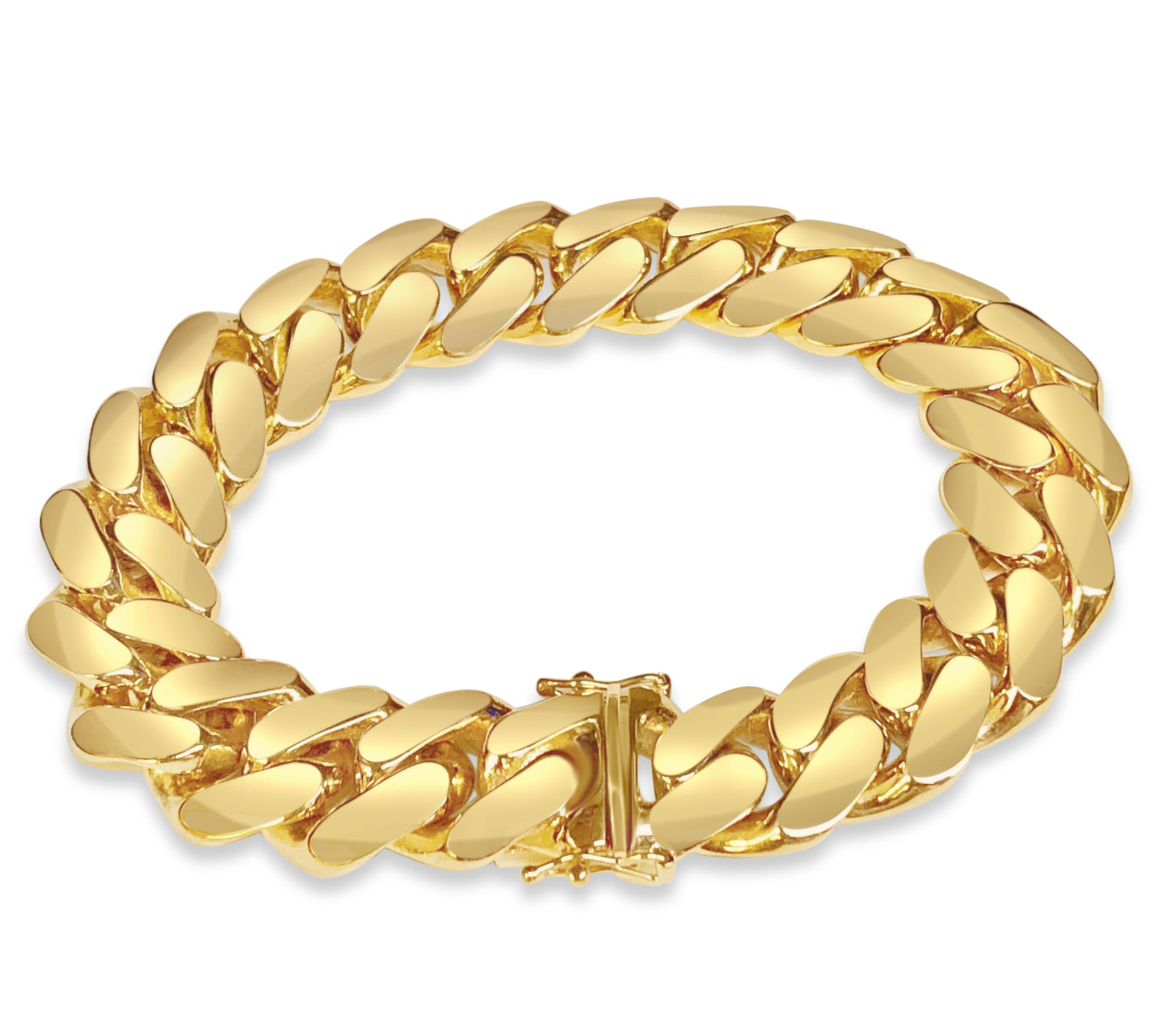 Miami Cuban Solid Gold Handmade Bracelet , 16mm, 6.5-10 Inch