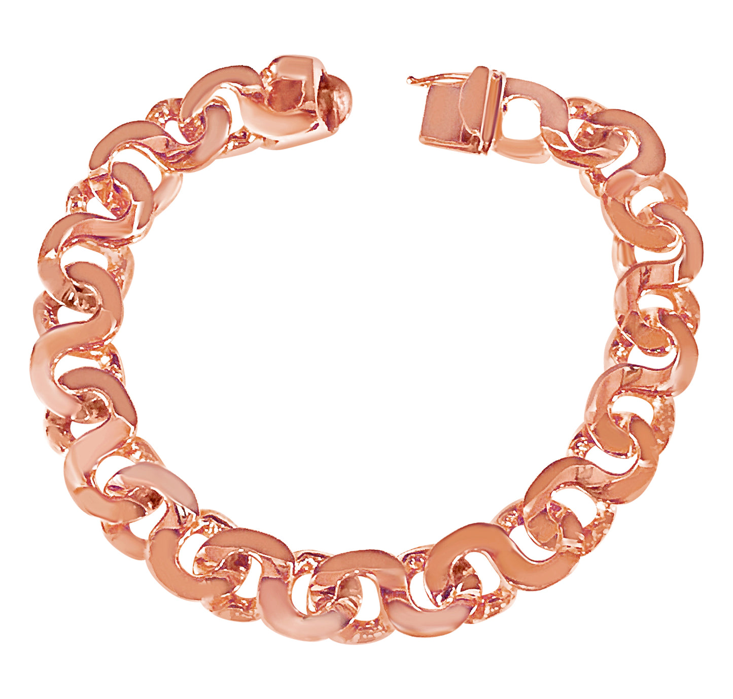 Flat Solid Gold Handmade Bracelet , 12mm, 6.5-10 Inch