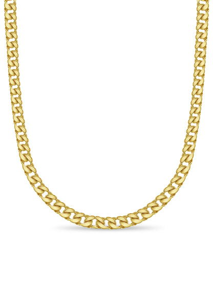 Curb Solid Gold Handmade Necklace , 20mm, 16-30 Inch