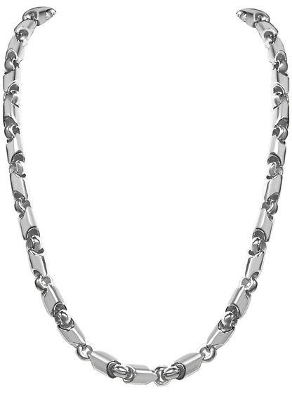 Fancy Tube Solid Gold Handmade Necklace , 8mm, 16-30 Inch