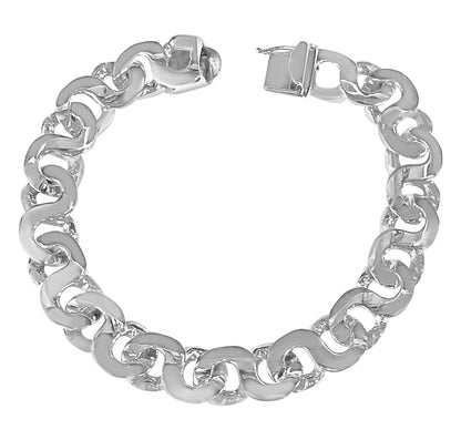Flat Solid Gold Handmade Bracelet , 12mm, 6.5-10 Inch