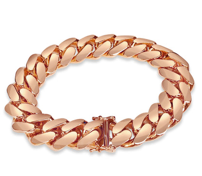 Miami Cuban Solid Gold Handmade Bracelet , 16mm, 6.5-10 Inch