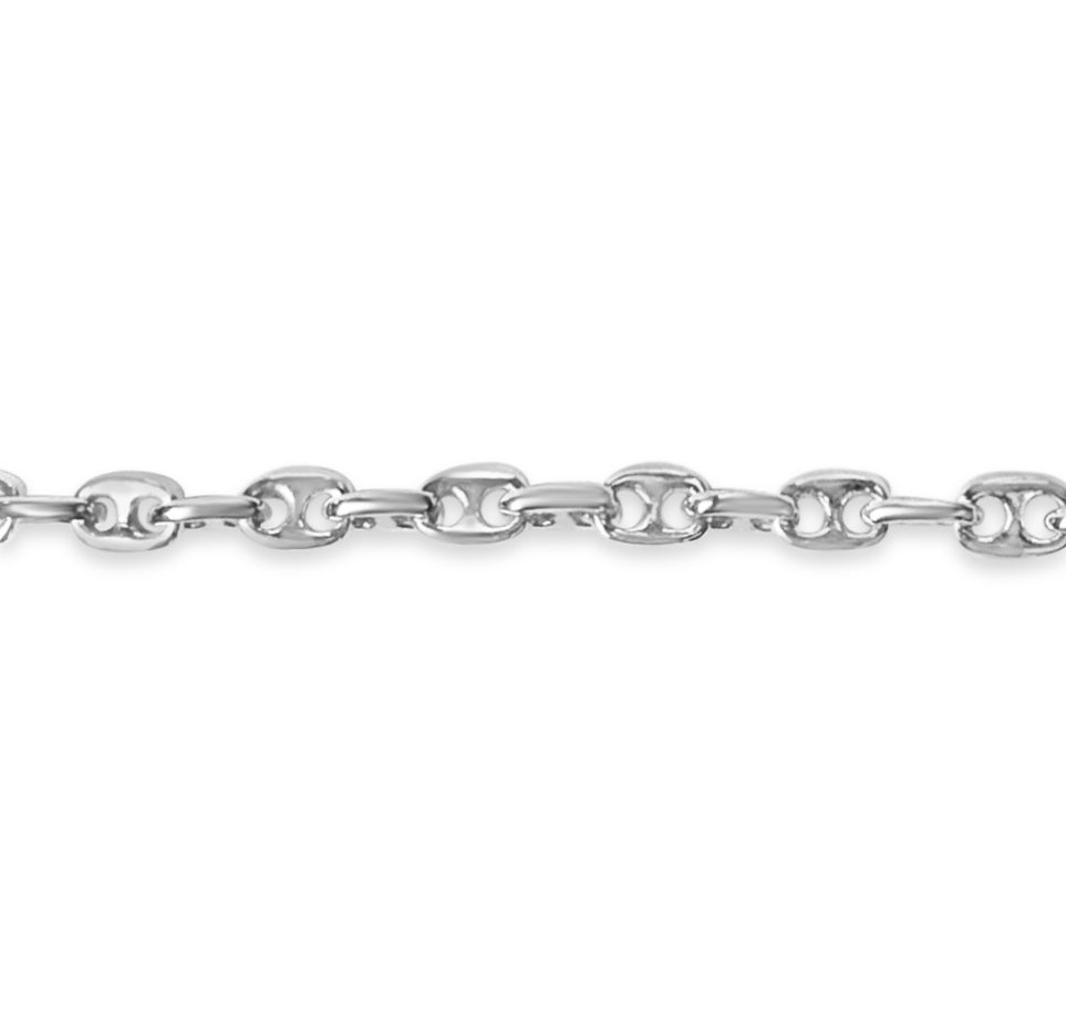 Anchor Mariner Solid Gold Handmade Bracelet , 8mm, 6.5-10 Inch