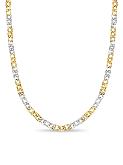 Curb Solid Gold Handmade Necklace , 11mm, 16-30 Inch