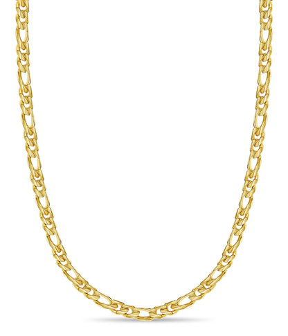 Figaro Solid Gold Handmade Necklace , 18mm, 16-30 Inch