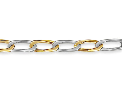 Flat Solid Gold Handmade Necklace , 9mm, 16-30 Inch