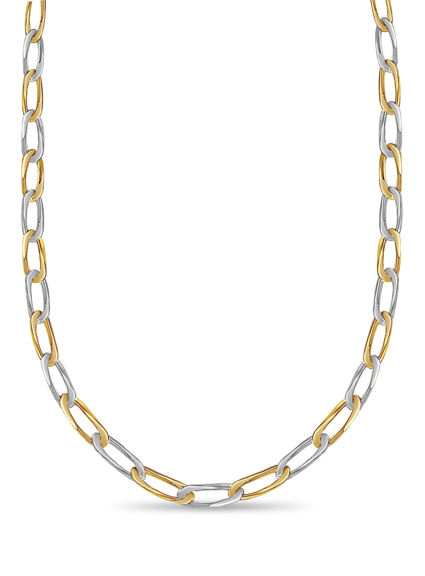 Flat Solid Gold Handmade Necklace , 9mm, 16-30 Inch