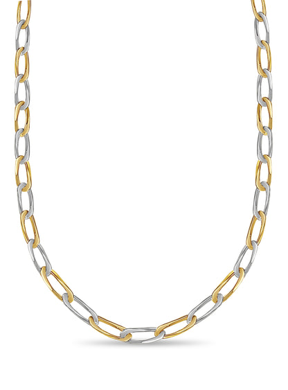 Flat Solid Gold Handmade Necklace , 9mm, 16-30 Inch