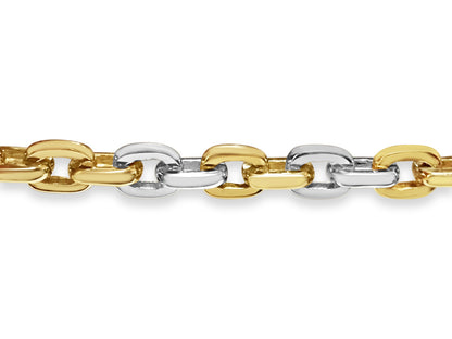 Fancy Rolo Solid Gold Handmade Bracelet , 8mm, 6.5-10 Inch